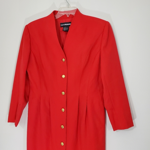 Diane Gilman Red 100% Wool Dress, Size 12 - Picture 3 of 14